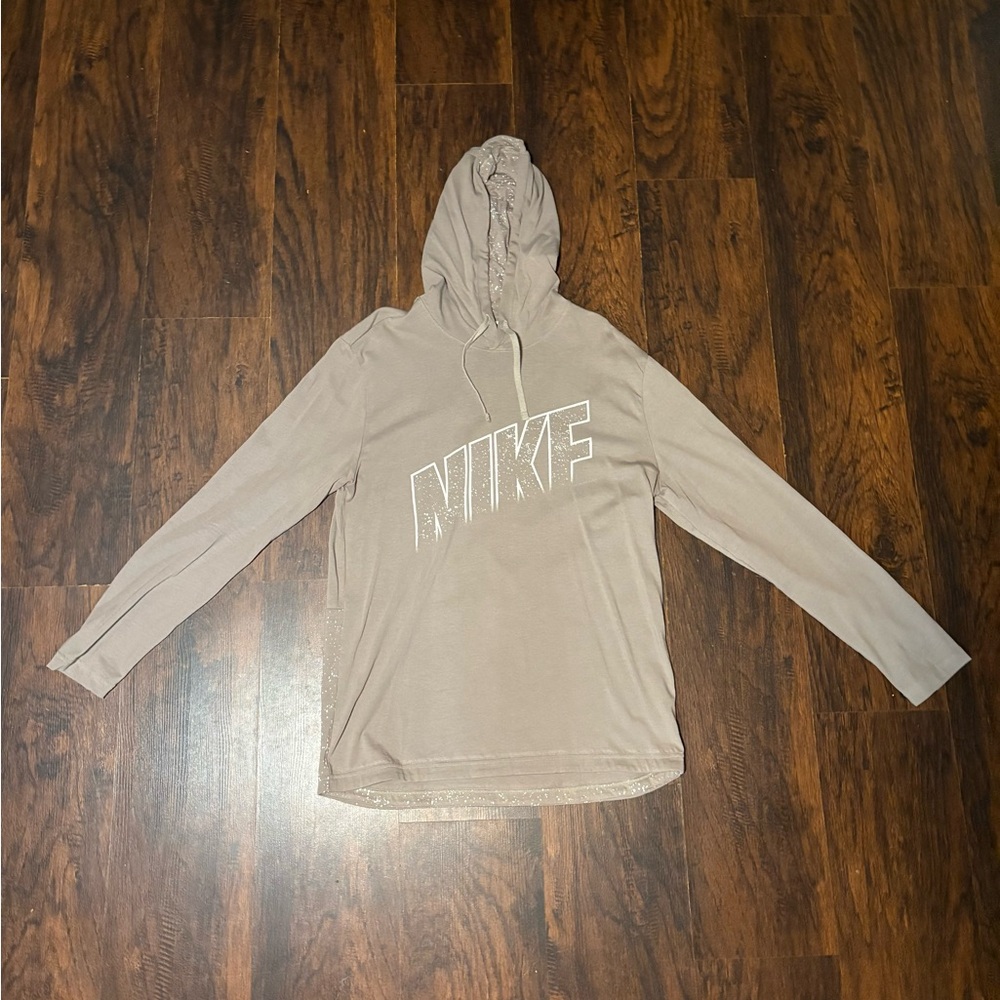 Nike Beige Pullover Hoodie Mens Size Large